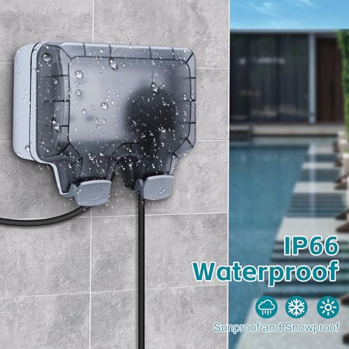 Outdoor Plug Socket Box Powerole 10M Outdoor Socket Waterproof Extension Lead, Double Socket ...
