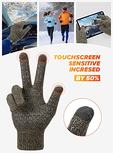 TRENDOUX Winter Gloves For Men Women, Cold Weather Warm Touchscreen Glove Unisex, Non-slip, Elastic Cuff, Knit Stretchy - Image 5