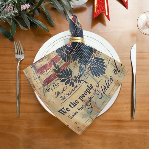 Servilletas de Tela Vintage American Flag Set de 6 50.5x50.5 cm miniatura 2