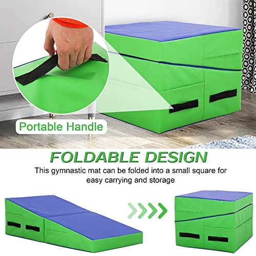 Paylesshere YM-IM3216-BLUE-A Gymnastics Mat Tumbling Mat Incline Mat Folding Gymnastic Tumbling Mat Indoor/Outdoor Exercise Mat Home Gym Yoga Mat thumb #4