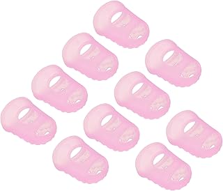 PATIKIL Finger Tips Anti Slip Fingertip Protector, 10 Pack 28mm Silicone Finger Guard for Paper Sorting Sewing Guitar Playing, Pink M Size