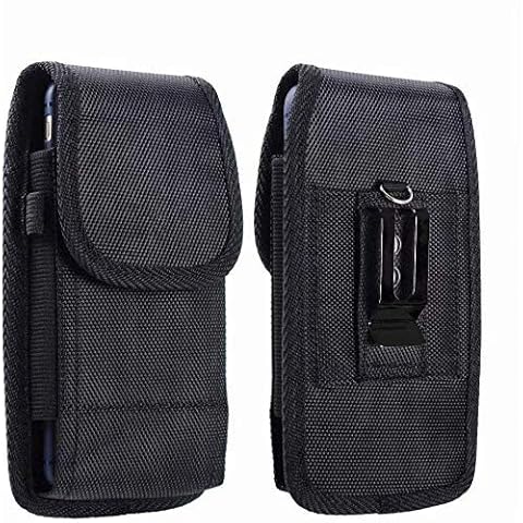 Nylon Phone Holster for Samsung A40 J3 2016 J5 2017 S10 Lite S10e S5 Waist Pouch Case for HTC One M8, EE Hawk with Belt Clip Loops Fit for Phone with Slim Case On Cover