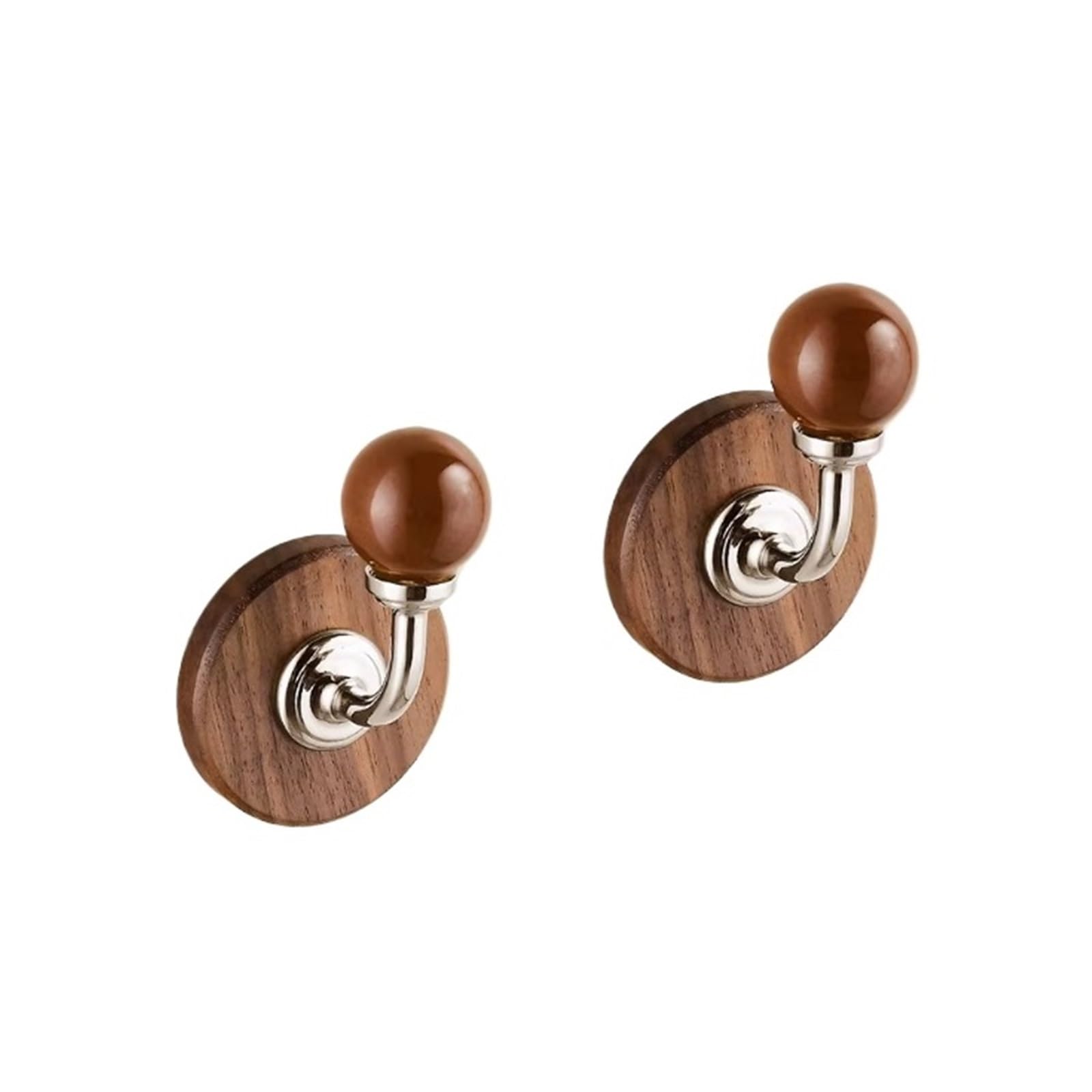 YQINQIN83B Coat Hangers Walnut Wall-Mounted Coat Rack, Behind-the-Door Wardrobe, Creative Design for Bedroom(Bruin,Large)