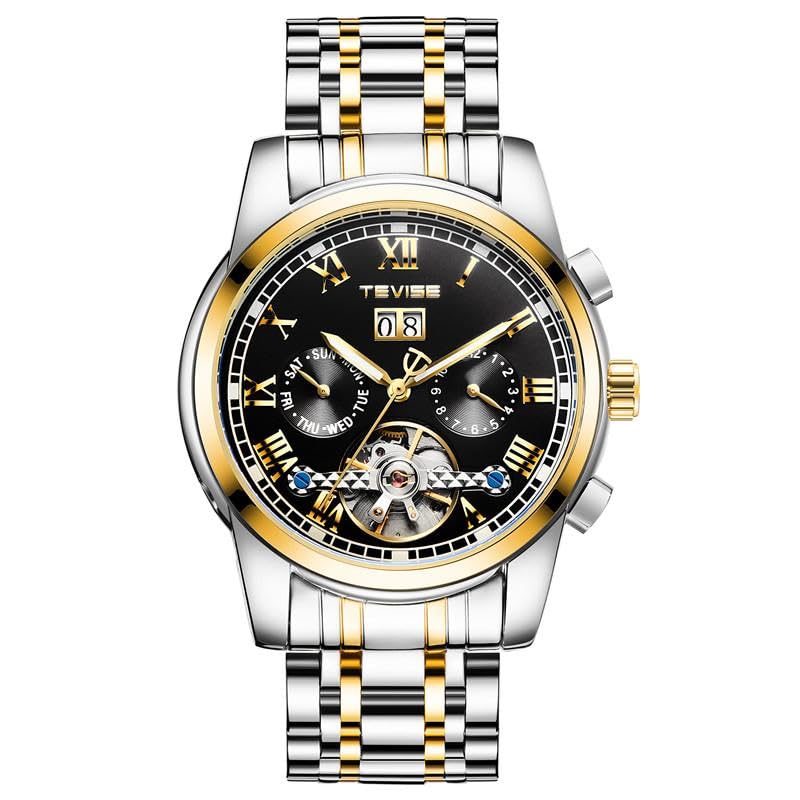 tevise tevise automatic skeleton mechanical dial luxury analog watch