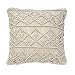 TEALP Boho Handmade Pillow Cover Square Pillows 18 x 18 Pillow Covers, Handmade, Off White