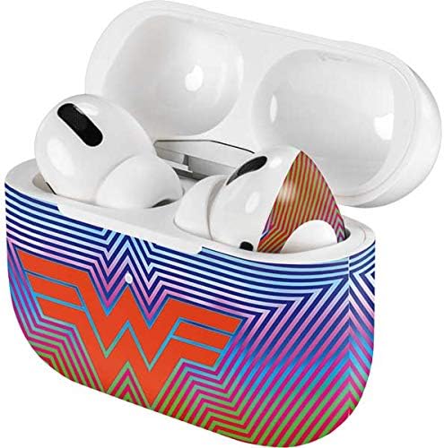 Skinit Decal Audio Skin Compatible with Apple AirPods Pro - Officially Licensed Wonder Woman 1984 (2020) Rainbow Chevron Logo Design