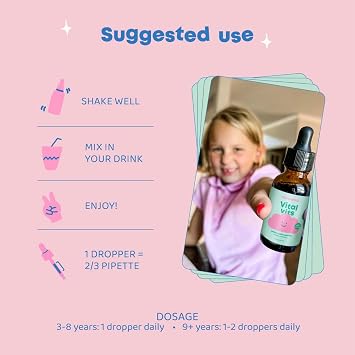JoySpring Vital Vits - Kids Liquid Multivitamin - 1 fl oz (30 Servings) | Herbal Liquid Vitamins for Kids | Natural Flavor | Toddler Multivitamin with Elderberry, Spirulina, and More (Pack of 2)