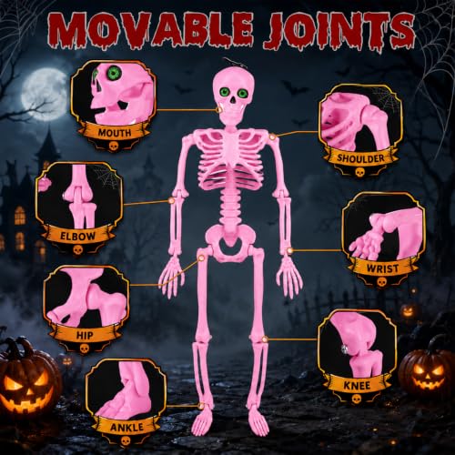 daboot 6Pack 16" Halloween Pink Skeleton Decorations with Eyes & Box (Pink) by daboot - Used condition - Image 5
