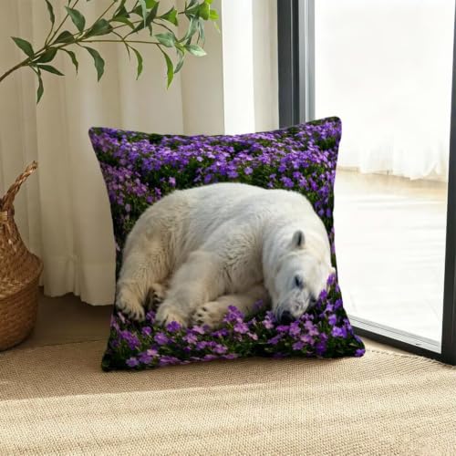 Coussin décoratif violet ours blanc pour une décoration chambre chaleureuse - 5