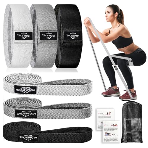 Image of DICYWUDI Fabric Resistance Bands for Working Out, 6Pack Non-Slip Exercise Bands for Women and Men, Fabric Booty Bands for Home, Fitness, Pilates, Stretching