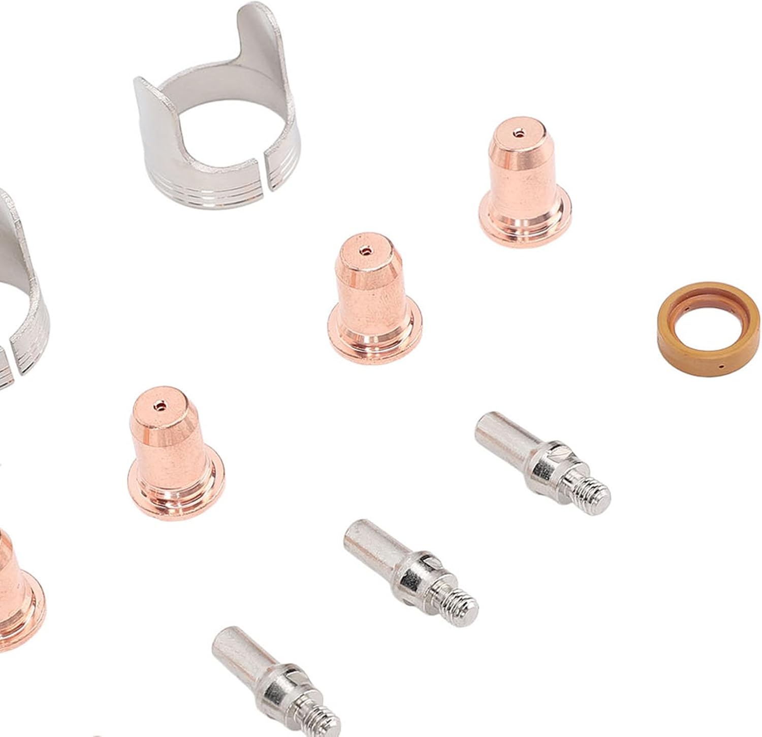 Hilitand 14Pcs Plasma Torch Consumables Set, Electrode Nozzle Protective Cover Bracket with Brass Zinc Alloy Stainless Steel, for CUT 55DS 65DS