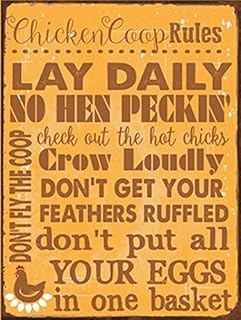Chicken Coop Rules Metal Sign, Farm Living, Eggs, Hens, Roosters, Country Living, Rustic Decor