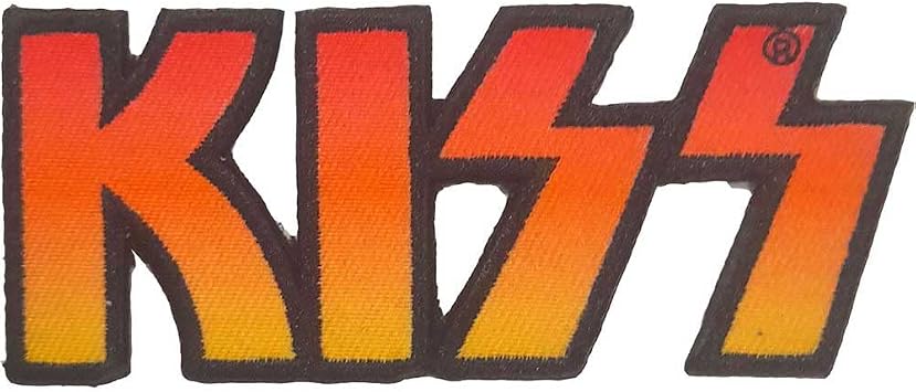 Kiss Patch Cut Out Band Logo New Official Black Woven Iron On 40 X 95Mm
