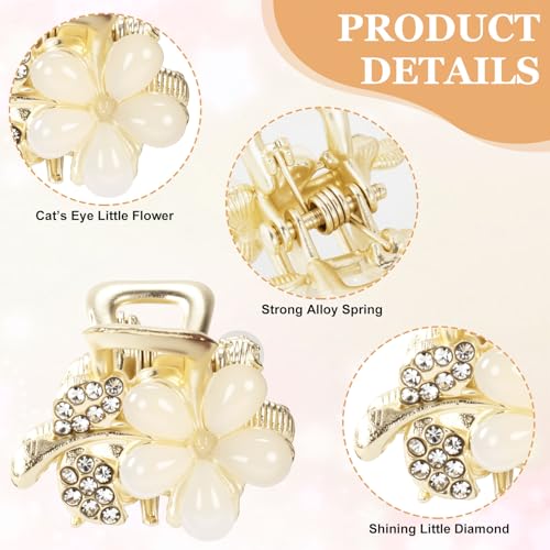 2 Pinzas pequeñas de aleación para cabello con diseño de flor miniatura 3