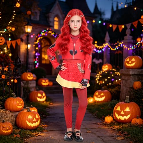 Kids Princess Red Costume Girls Halloween Cosplay Outfit with Acessories by RKKVQP - Used condition - Image 4