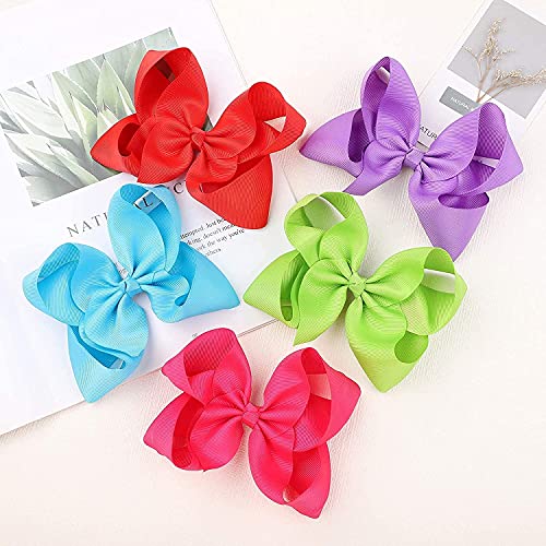 Alinmo 30 Colors 6 Inch Bows For Girls Grosgrain Ribbon Bowknot Hair Alligator Clips Hair Accessories For Baby Girls Infants Toddlers Kids Teens #TOP6