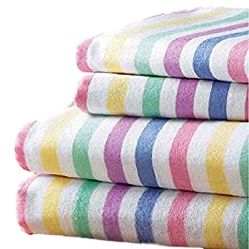 Bedding Heaven® Super Soft Flannelette- Candy Stripe 100% Brushed Cotton Fitted Sheet, Flat Sheet, Duvet Cover or Pillowcases. Sold Separately (King Duvet Cover)
