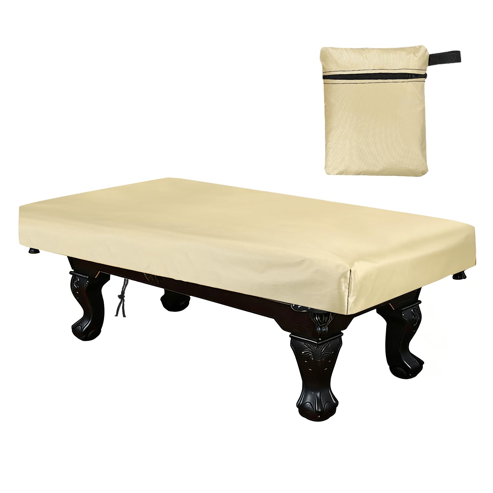 YELARXI Billiard Pool Table Cover, Waterproof Dustproof Billiards Accessories with Storage Bag, 9 ft & Oxford & Silver-Plated & Yellow - Fitting For(Snooker Billiard Table/Outdoor/Indoor)