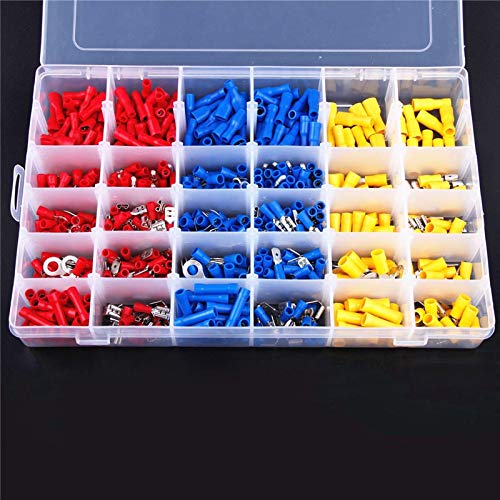 Davitu factory sell 720Pcs Assorted Insulated Electrical Wire Terminals Crimp Connector Spade Set Red