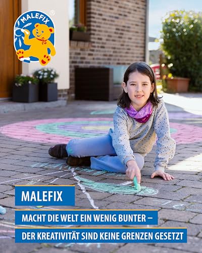 PUSTEFIX MALEFIX 6er Eierkreide x3 I Leuchtende Stra&szlig;enkreide Farben in Eierform, leicht aufzutragen I Einfach mit Wasser zu entfernen I F&uuml;r Kinder & Erwachsene