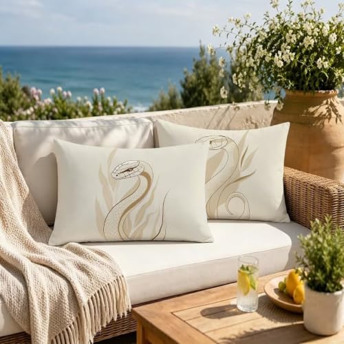 Fundas cojines exterior impermeable 40x80 lino crema decoracion premium jardin 4