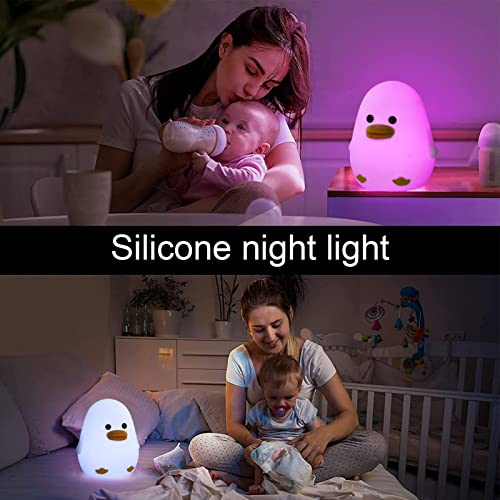 5 Pcs Eend Nachtlampje,Leuk LED-nachtlampje - Op batterijen werkende aanraaklamp voor kinderen met timerinstelling… - Afbeelding 4