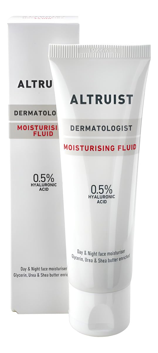 Altruist Moisturising Fluid 0.5% Hyaluronic Acid, Lightweight Daily Moisturiser for Hydration & Firmness, Hyaluronic Acid, Glycerine, Urea & Shea Butter, Fast‑Absorbing, Non‑Greasy, 50ml