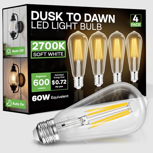 Eastiya Dusk to Dawn Light Bulbs, 6W Equivalent 60W,...