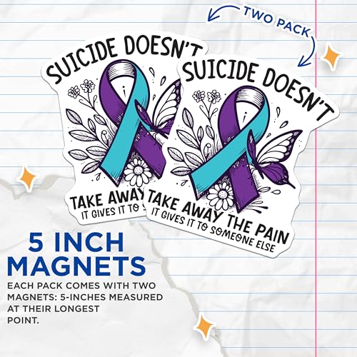 2 Pack Imanes de Conciencia Sobre Suicidio 5" miniatura 3