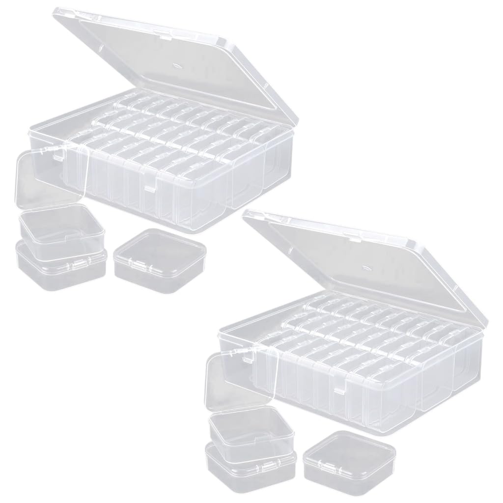 Scatola portaoggetti trasparente con 30 scomparti, design alla moda, salvaspazio, portatile, per gioielli, perline e forniture per ufficio, uso quotidiano