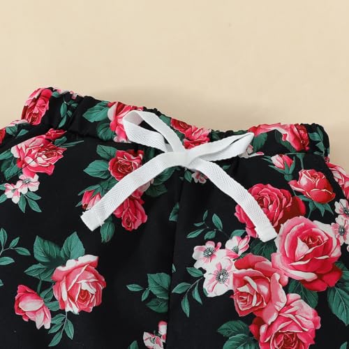 Conjunto de 2 piezas infantil transpirable con estampado floral colorido de verano 7