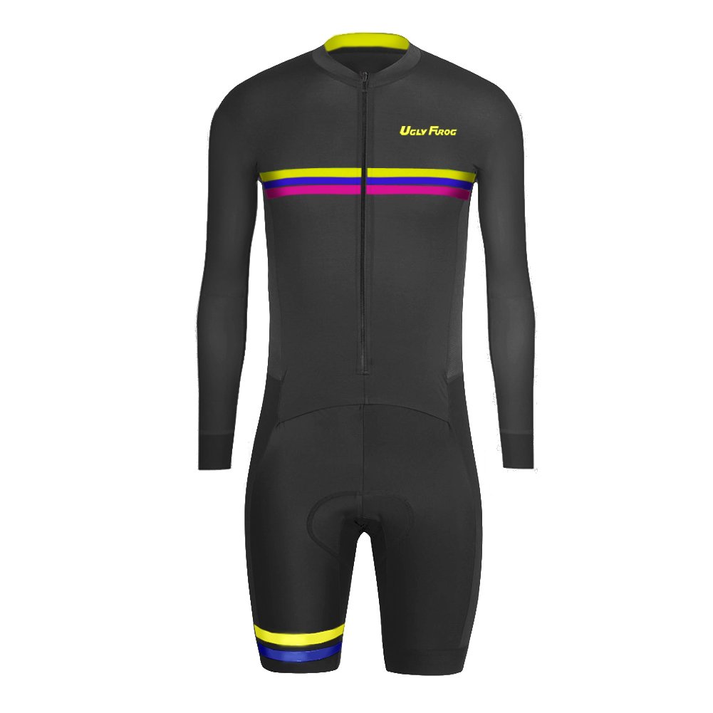 Ugly Frog Abbigliamento Triathlon Uomo Tuta Triathlon Uomo per MTB Body Triathlon Skinuit with Gel Pad per Nuoto/Corsa/Ciclismo