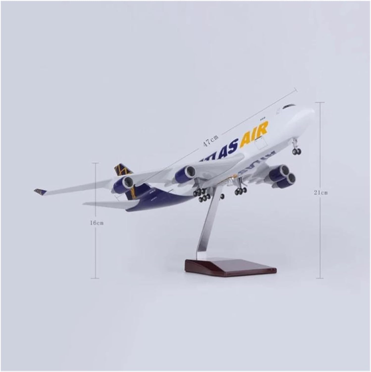 Scale Aircraft 47cm 1:150 for 747 Aircraft Model Atlas Air Boeing B747 Model Die-Cast Resin Display Plane Model Gifts Suitable for Display