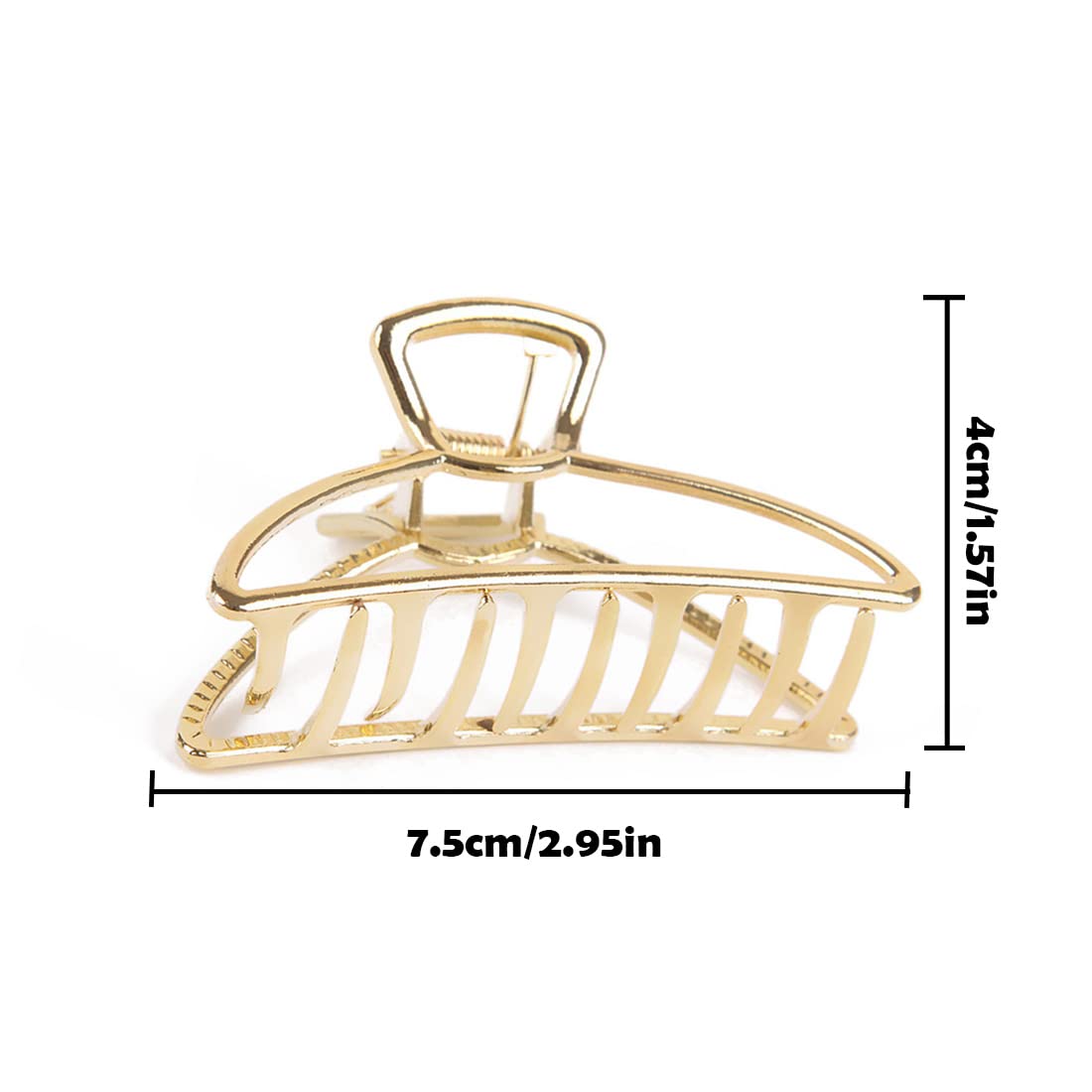 Prosy Hair Claw Gold Hair Clips Non Slip Claw Clips Square Hair Accessories Daily Party Gift for Women and Girls (2PCS) - Image 3