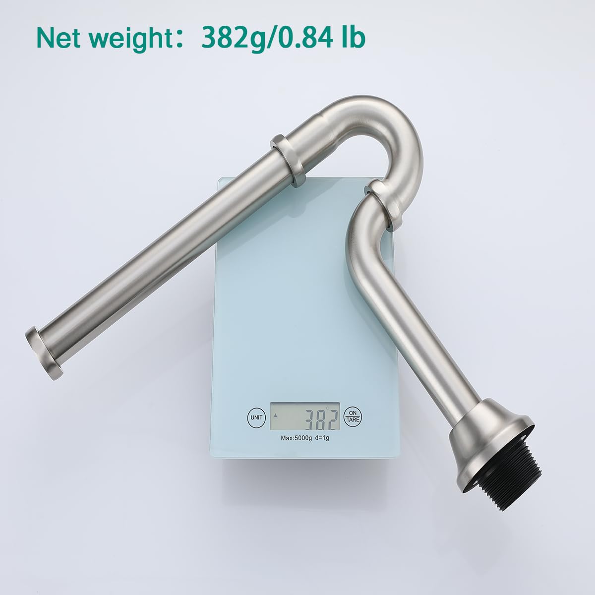Tubo de drenaje de latón en forma de U de 1 1/4 pulgadas con tubo de extensión de junta deslizante, longitud de tubo vertical de 12 pulgadas, altura ajustable, kit de drenaje de trampa de residuos