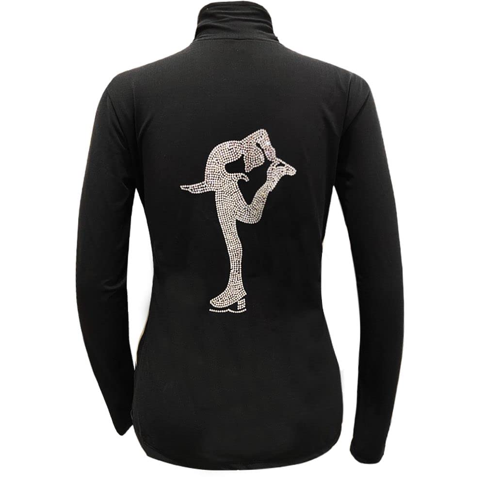 LIUHUO - Chaqueta de patinaje artístico para niños y adultos - Ropa de gimnasia - Diamante - Esquí - Niña