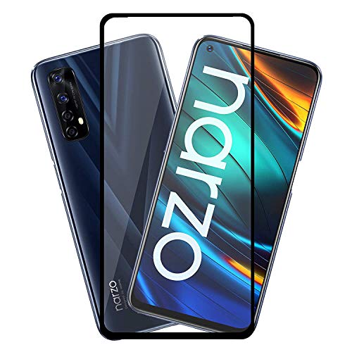 Image of Tempered Glass Screen Protector Compatible For REALME NARZO 20 PRO Full Screen Coverage (Except Edge to Edge) and Free Complete Easy Installation kit.