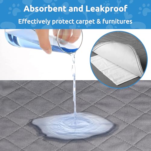 Image of Washable Puppy Dog Pee Pad, 24 inchX36 inch 2pcs Reusable Puppy Pads, Waterproof Whelping Training Mat for Playpen Crate, Floor, Bed,Sofa and Trunk