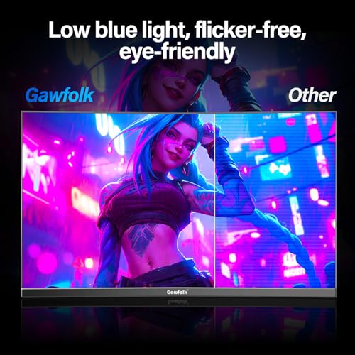 Image of Gawfolk 25 Inch Gaming Monitor, 144hz /180hz Computer Monitor FHD 1080P PC Monitors,Frameless Curved Monitors VA,sRGB 100%, DisplayPort, HDMI,Eye Care, Wall Mount Compatible (Black)