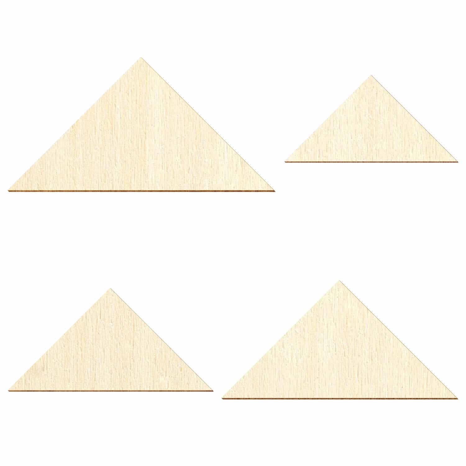 Triángulos de madera en ángulo recto, decoración artesanal, 2-50 cm, tamaño: 17 x 17 x 24,04 cm, paquete con 25 unidades