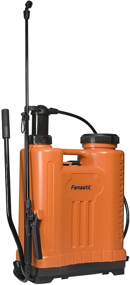 Famastil Pulverizador Costal Famastil – 20 litros – Compressão Prévia – Pulverizador Costal + Kit de Peças de Reposição + 4 Bicos Intercambiáveis – Agrícola