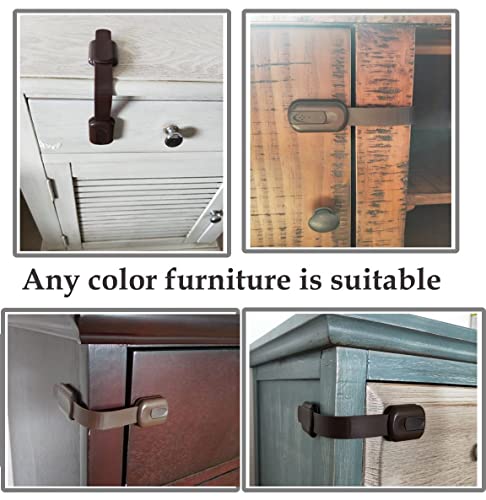 Child Safety Cabinet Locks For Baby Proof,Child Proof Safety Locks For Cabinets,Drawers,Cupboard,Oven,Fridge(Brown Cabinet Locks-8Packs) #TOP1