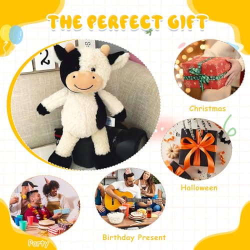 SGZIOO Kuh Kuscheltier, 30cm Plüschtier, Schwarz-Weißes Stofftier Zum Spielen & Kuscheln, Ideal als Niedliches Geburtstagsgeschenk (30CM)