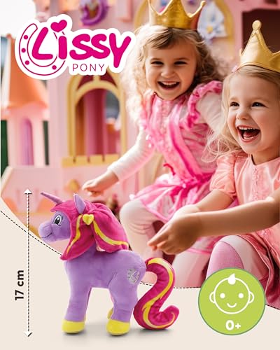 NICI Lissy PONY Einhorn Kuscheltier Mandy 17cm - Stofftier aus weichem Plüsch, Niedliches Plüschtier zum Kuscheln und Spielen für Kinder & Erwachsene, Tolle Geschenkidee - 49970