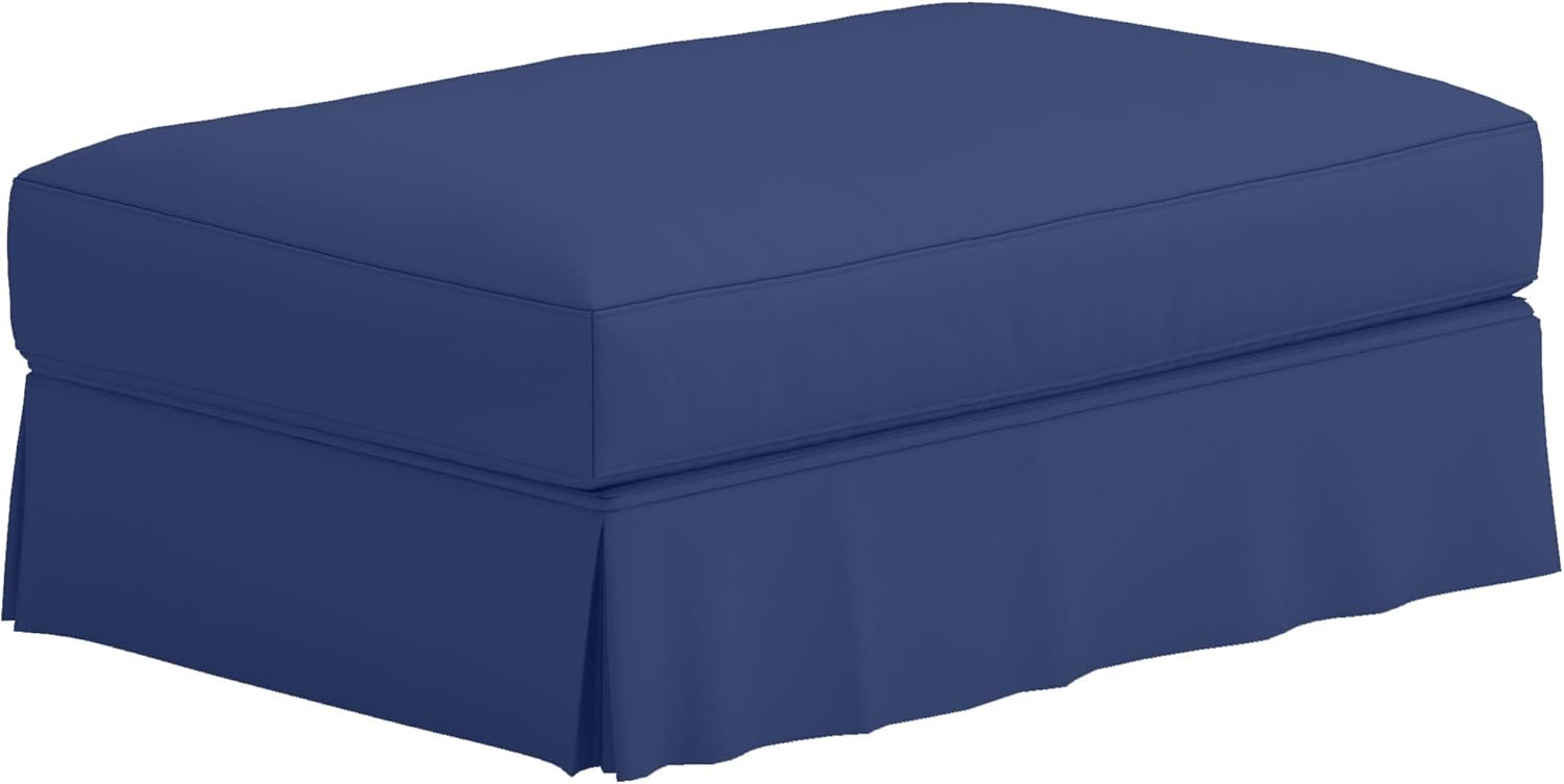Custom Slipcover Replacement V Cotton Hovas Ottoman Cover Replacement, Custom Made for IKEA Hovas Footstool Slipcover. Covers Only (Blue)