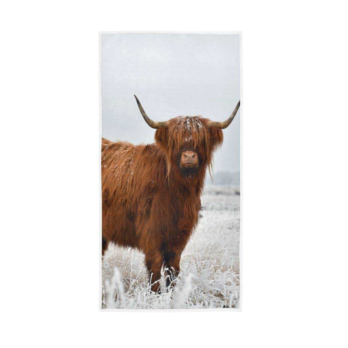 LSRCPD Beautiful Highland Cattle Soft Bath Towel Large Hand Towels Multipurpose for Bathroom Hotel Gym Spa 30"x15"