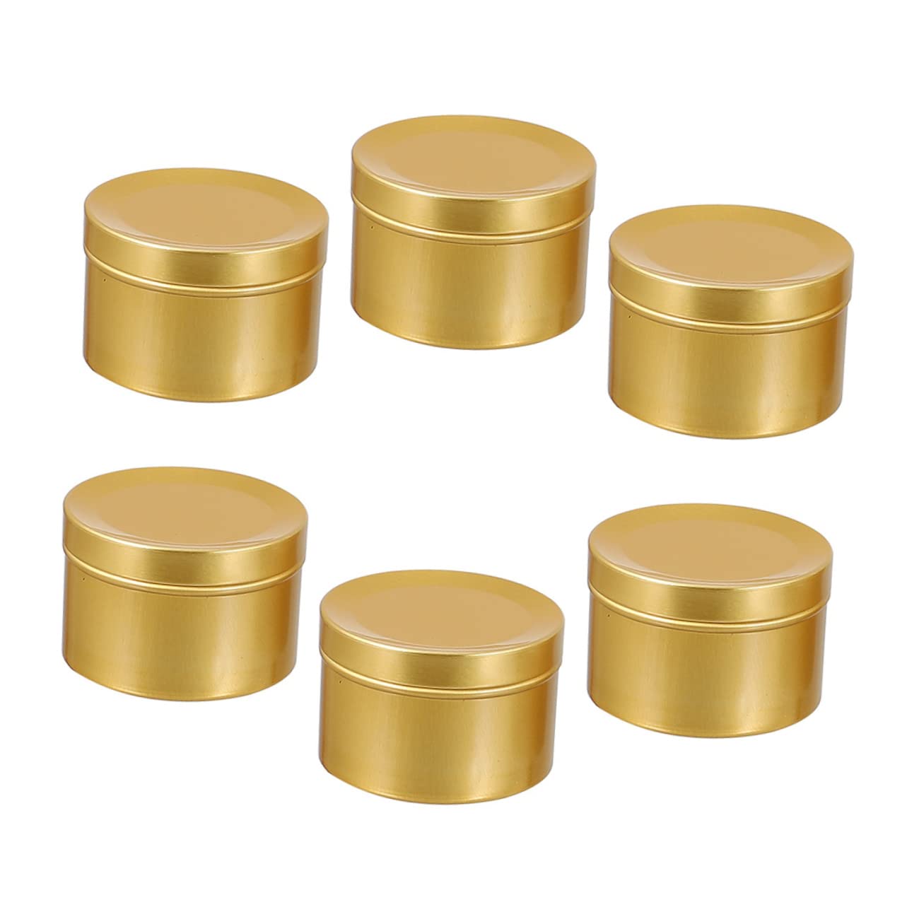 KALLORY 6pcs Aluminum Candle Jars Storage Containers for Creams Ointments and Items Reusable Travel-Friendly Design