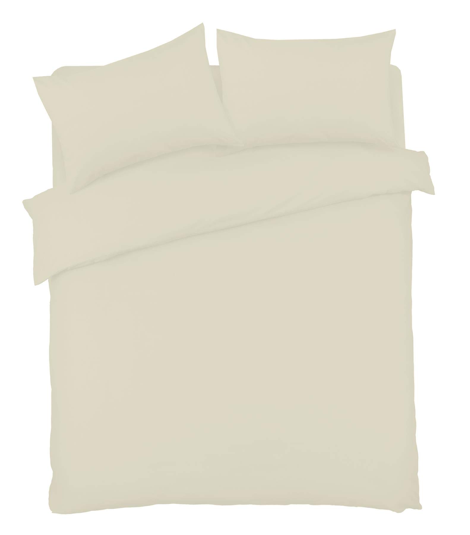 Olivia Rocco Cream Duvet Cover Set Easy Care Plain Dyed Quilt Cover Sets, Double