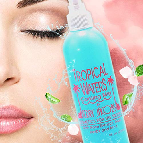 Tropical Waters Rose Water Make Up Setting Spray, Non-irritating, Cooling Spray and Facial Mist, 4oz Long Lasting, Hydrating, Face Mist, Cosmetic Finishing Spray, Hot Flashes (Rose)