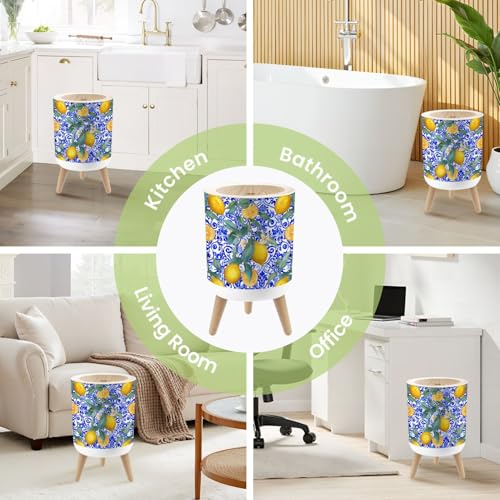 Caneca de Basura Redonda 7L con Tapa Presión y Patas miniatura 6